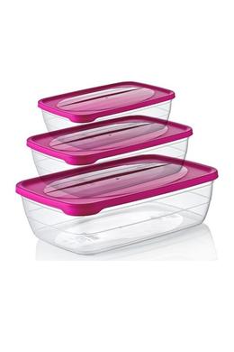 Hobby trend tároló doboz szögletes szett, 0,6+1,2+2l 021011 ÚJ