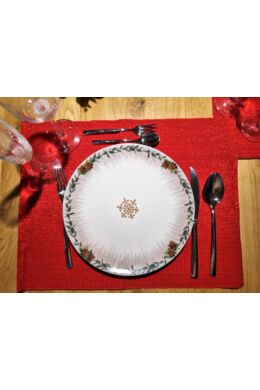Edessa kerámia lapos tányér Ø26cm karácsonyi hópihe SR140-823