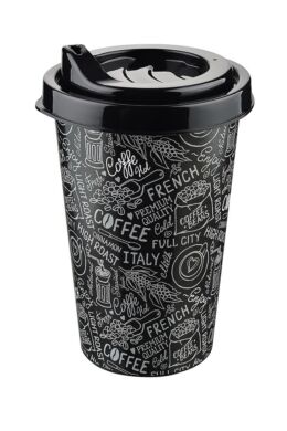 Tuffex pohár kávé mintás tetővel 0,25l TP514 fekete
