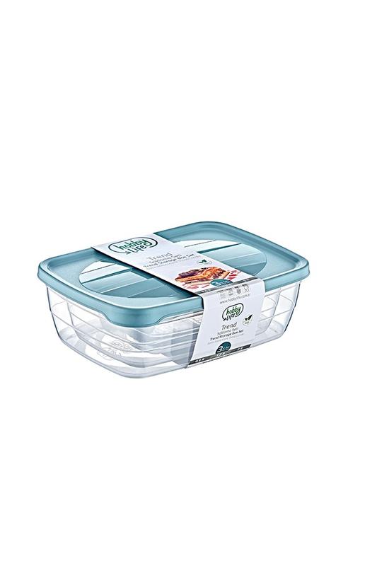 Hobby trend tároló doboz szögletes szett, 0,6+1,2+2l 021011 ÚJ