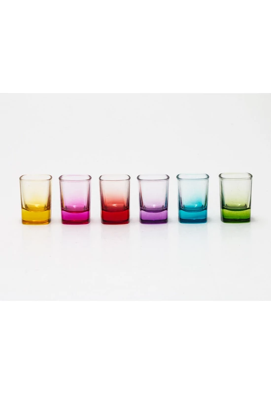 Sigma üveg pohár shotos színes szett 6 részes 6x5,5cl SGM00665 ÚJ