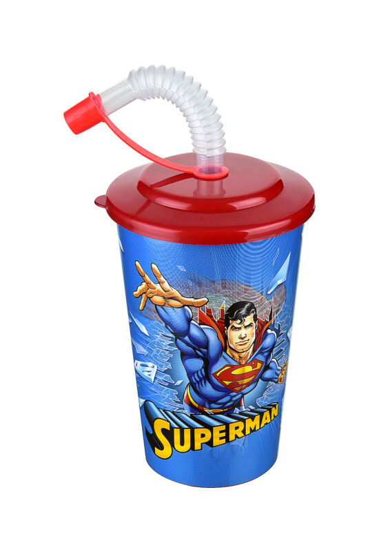 Tuffex Superman pohár szívószálas tetővel TP513-51 ÚJ 1